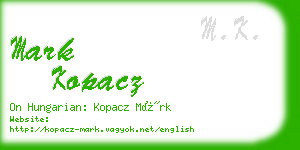 mark kopacz business card